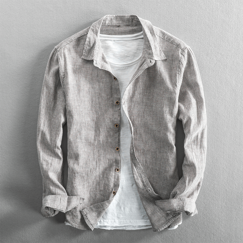 Linen Long-Sleeve Shirt | 100% Breathable Linen | Relaxed Casual Style