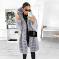 Long Faux Fur Coat with Hood | Elegant & Warm | Winter Glamour