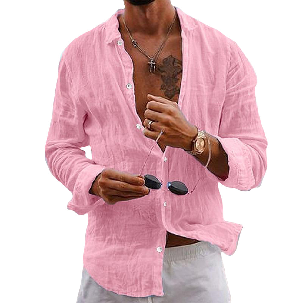 Men's Long-Sleeve Linen Shirt | Lightweight & Breathable | Casual Summer Wear