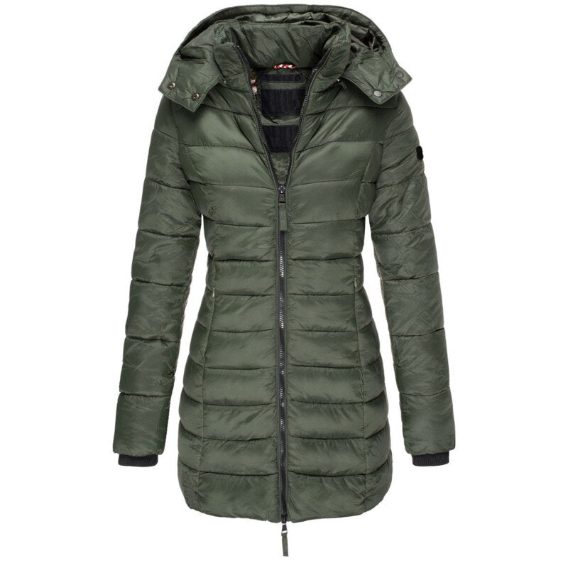Longline Padded Puffer Jacket | Detachable Hood | Warm and Stylish