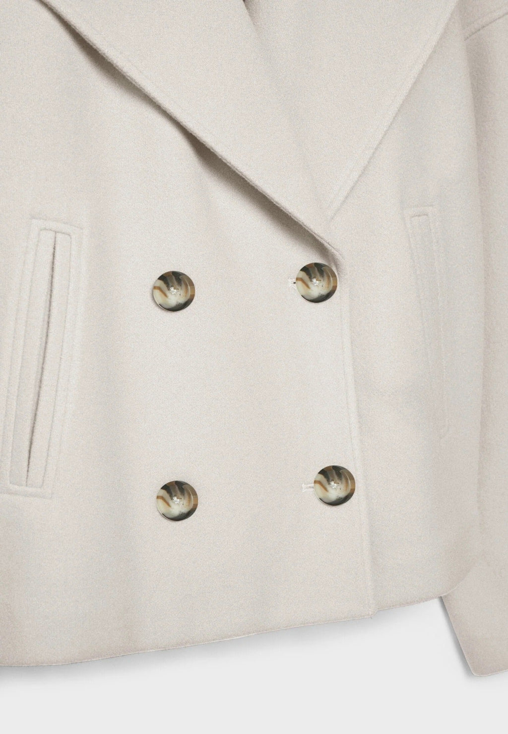 Cropped Double-Breasted Jacket | Wool-Blend | Classic Elegance