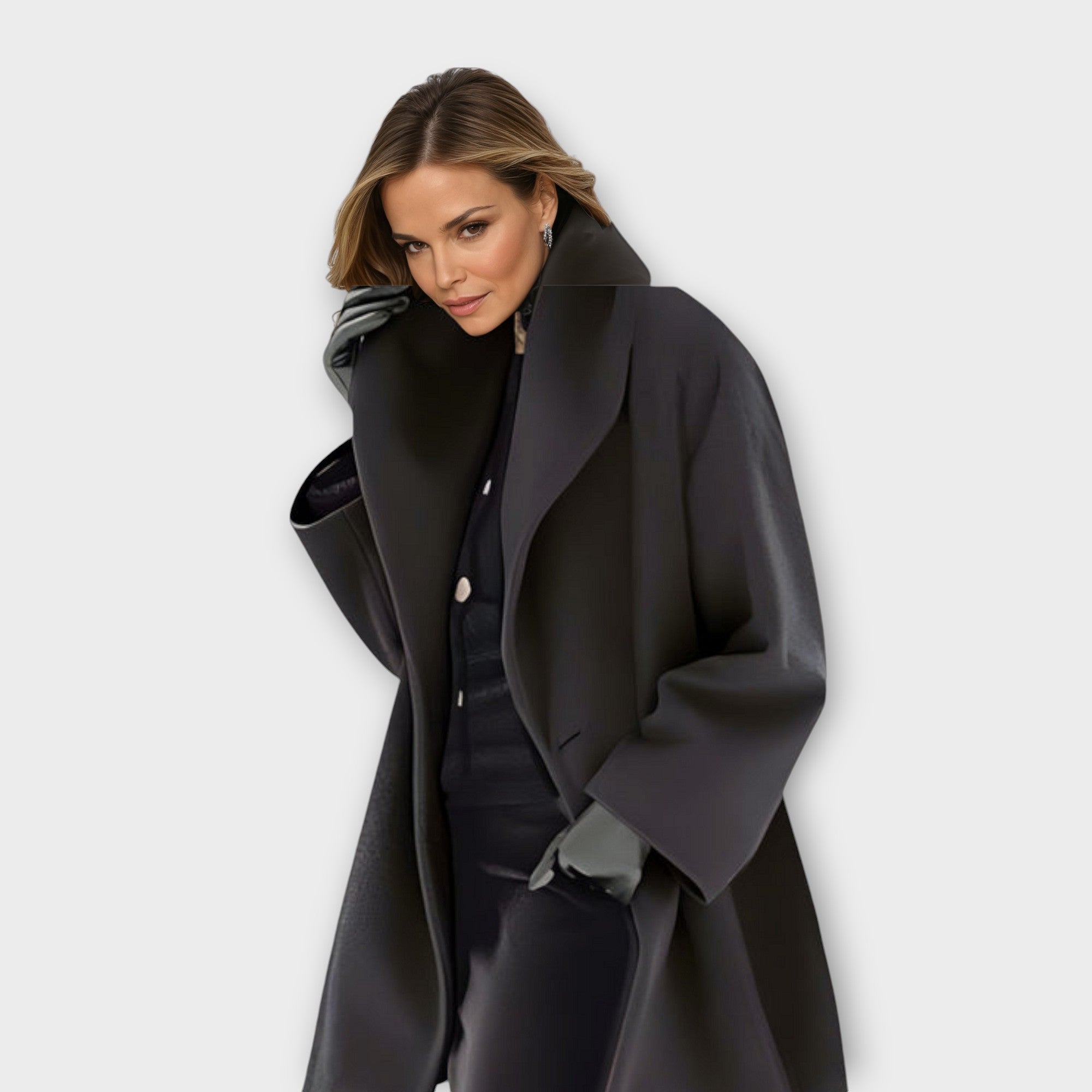 Women's Oversized Wool Coat | Chic Wrap Design | Elegant Winter Outerwear