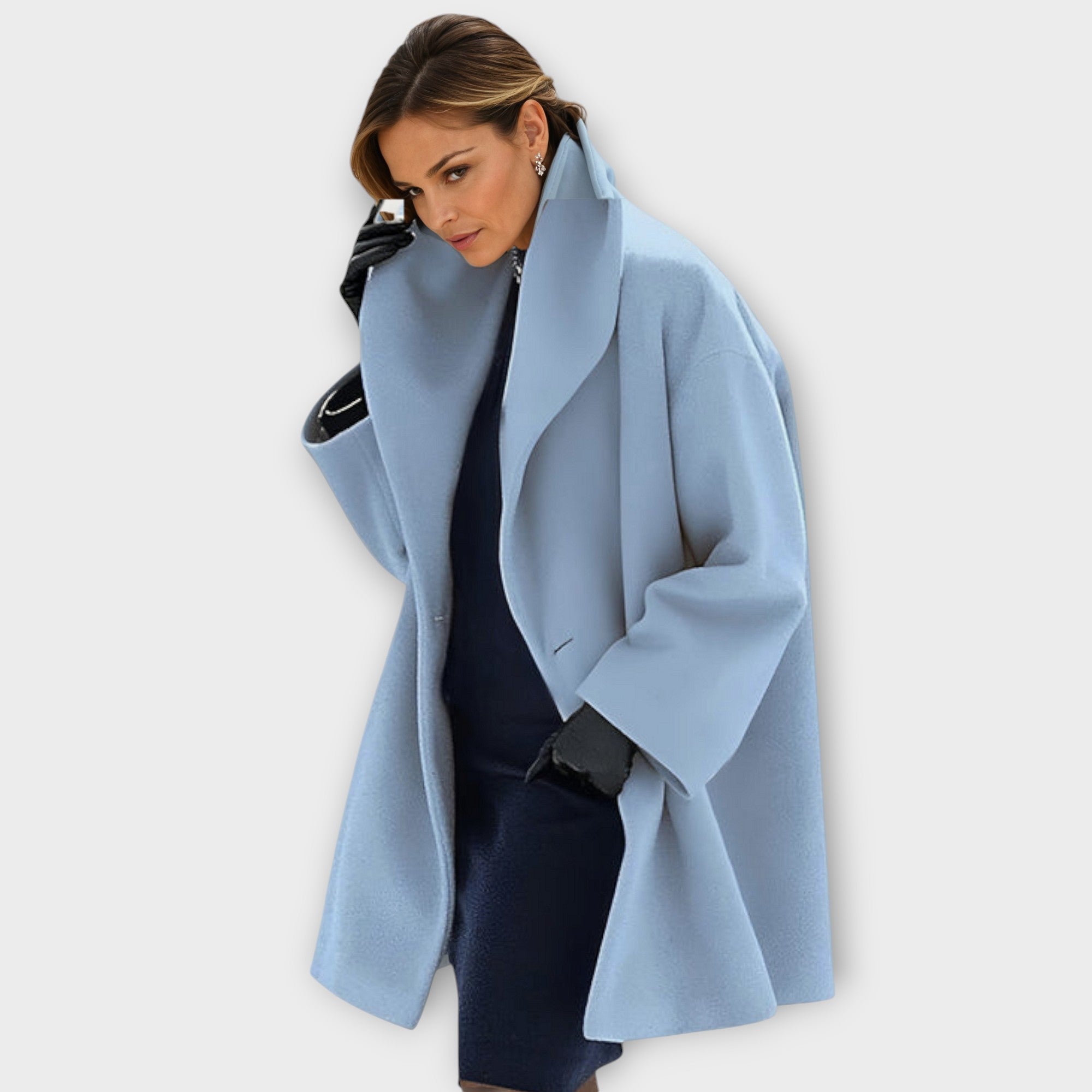 Women's Oversized Wool Coat | Chic Wrap Design | Elegant Winter Outerwear