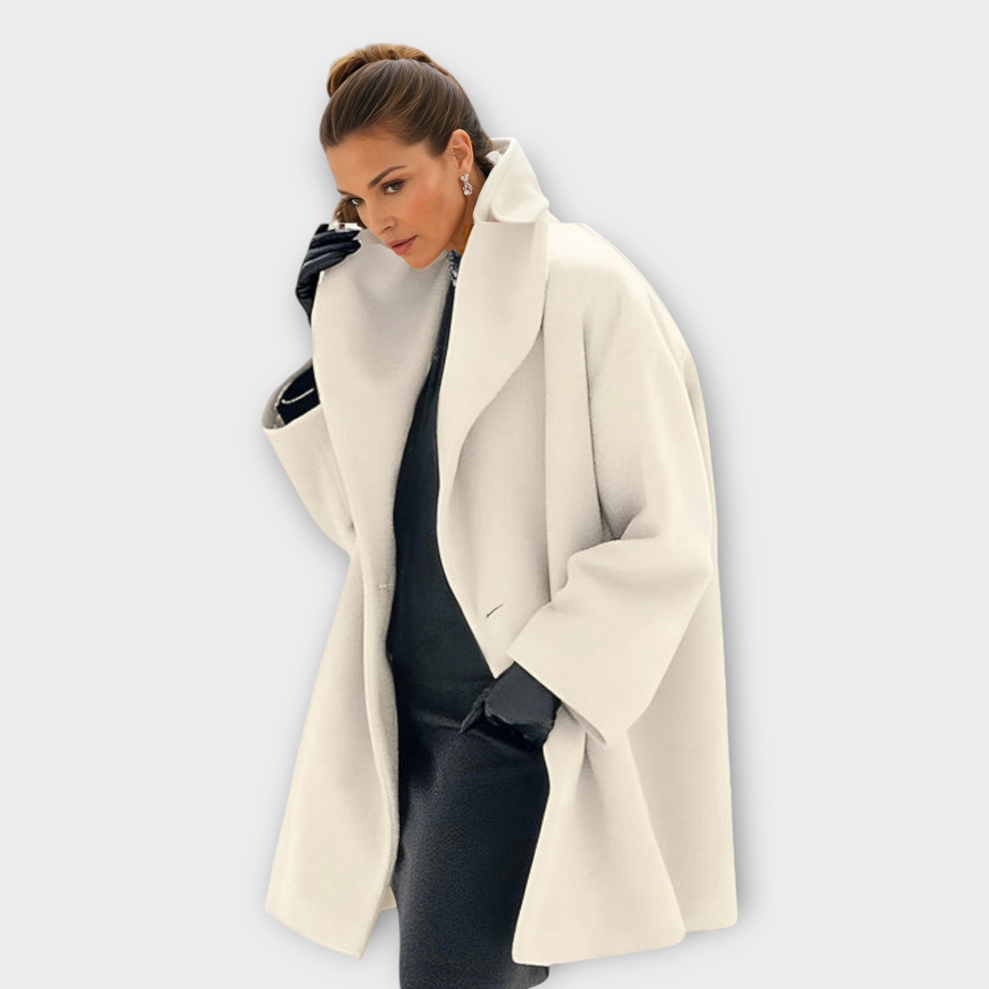 Women's Oversized Wool Coat | Chic Wrap Design | Elegant Winter Outerwear