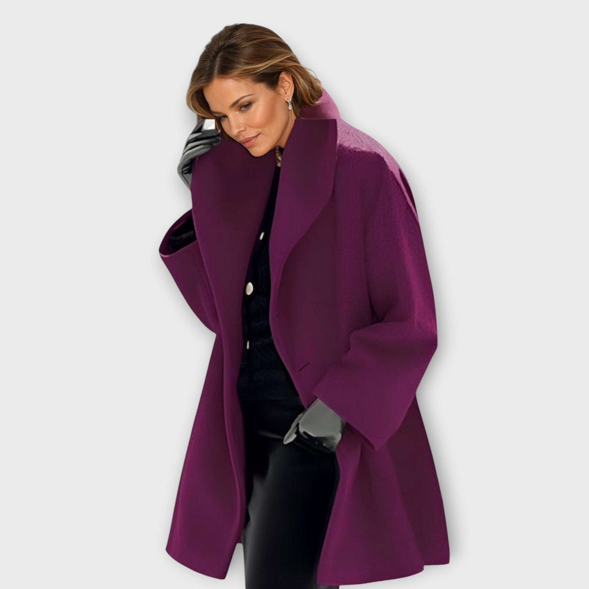 Women's Oversized Wool Coat | Chic Wrap Design | Elegant Winter Outerwear
