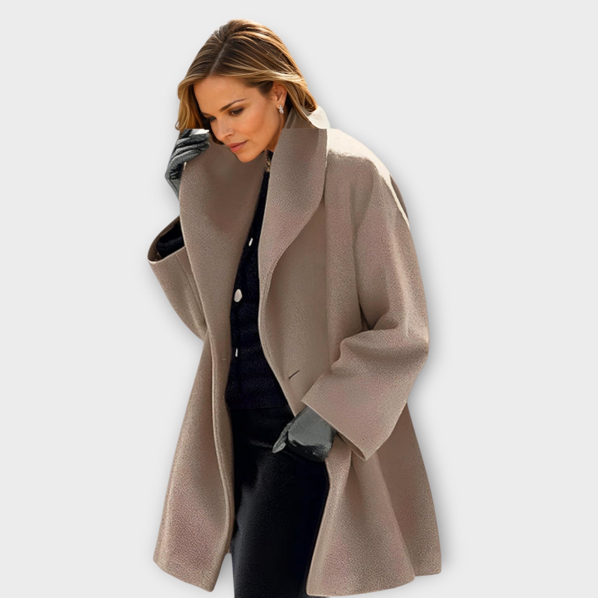 Women's Oversized Wool Coat | Chic Wrap Design | Elegant Winter Outerwear