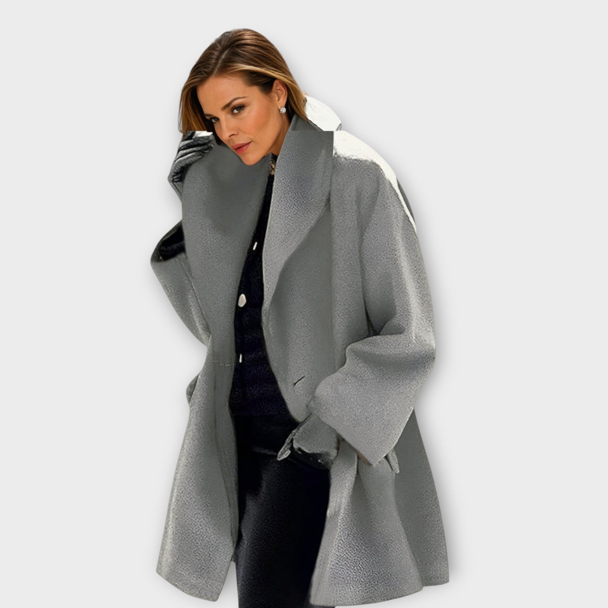 Women's Oversized Wool Coat | Chic Wrap Design | Elegant Winter Outerwear