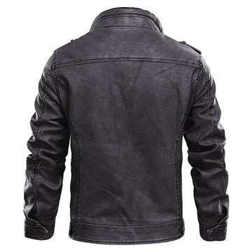 Faux Leather Jacket | Rugged Style | Slim Fit
