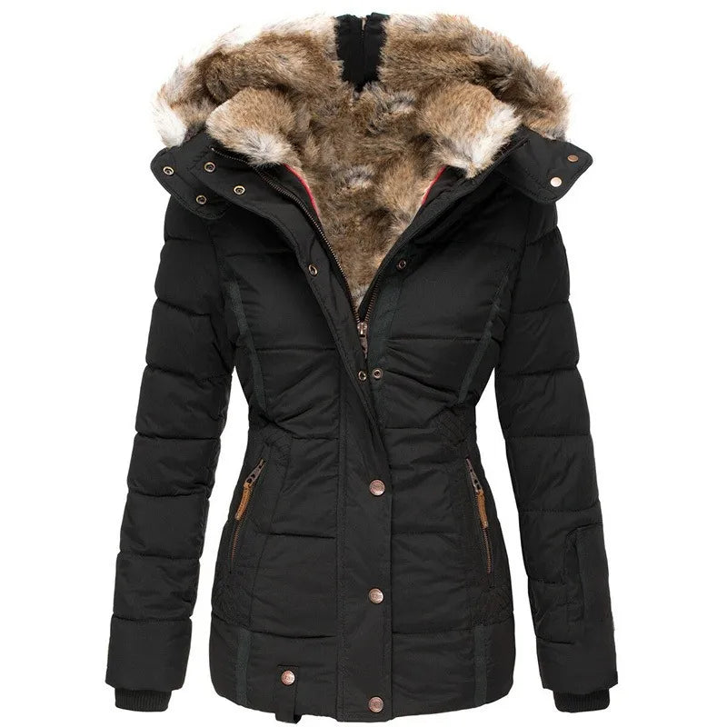 Faux Fur Lined Winter Jacket | Hooded Design | Cold Weather Essential