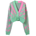 Cropped Zebra Stripe Cardigan | Vibrant Colors | Bold Style