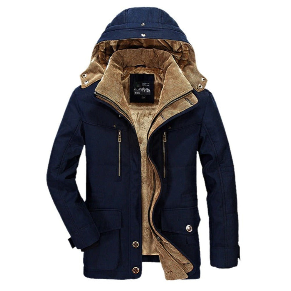 Hooded Winter Parka Coat | Inner Fleece, Windproof Design | Cold Weather Wear
