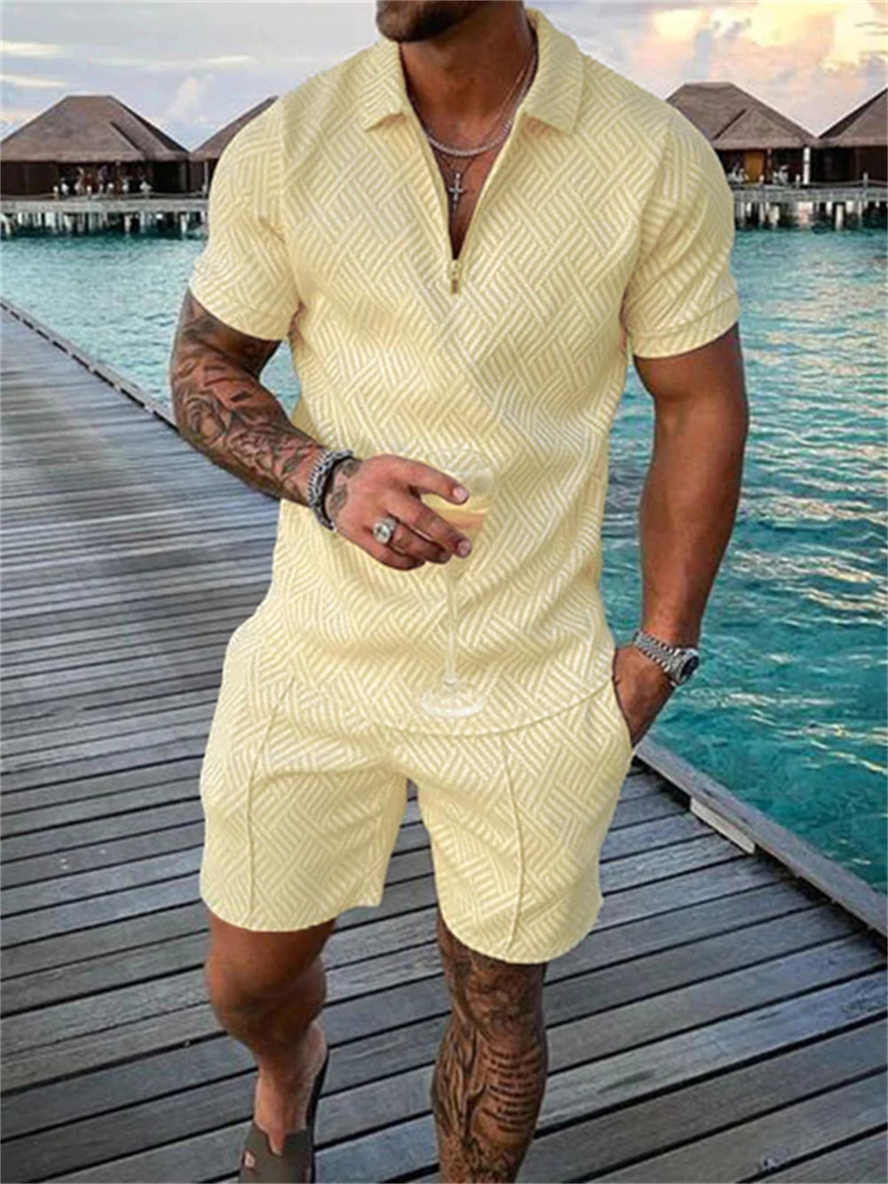Summer Shirt and Shorts Set | Breathable Cotton Blend | Relaxed Summer Style
