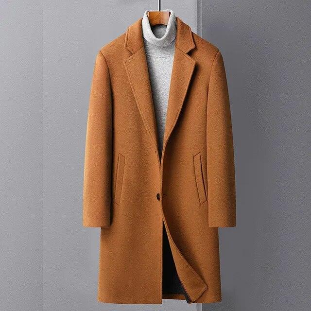Men's Long Coat | Elegant Design & Tailored Fit | Winter and Formal Wear