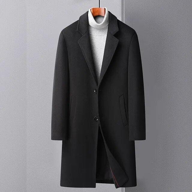 Men's Long Coat | Elegant Design & Tailored Fit | Winter and Formal Wear