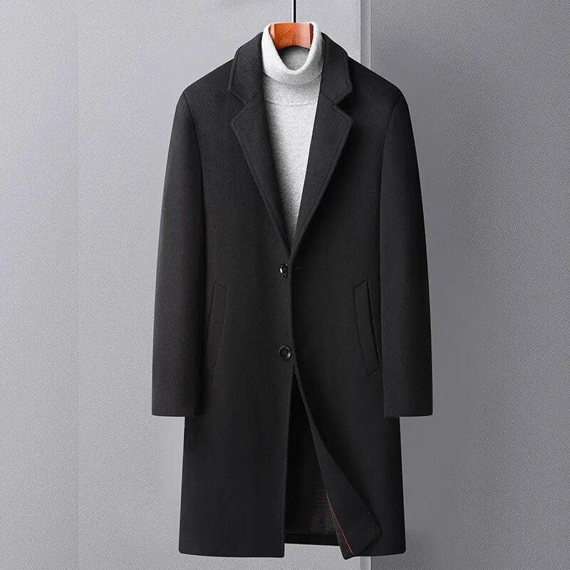 Men's Long Coat | Elegant Design & Tailored Fit | Winter and Formal Wear