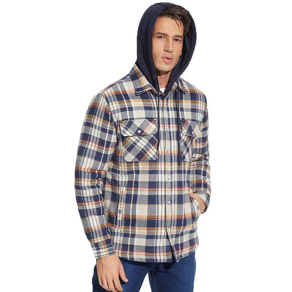 Hooded Plaid Fleece-Lined Shacket | Cotton & Polyester | Warm and Durable