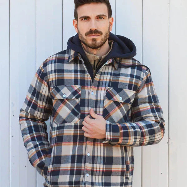 Hooded Plaid Fleece-Lined Shacket | Cotton & Polyester | Warm and Durable