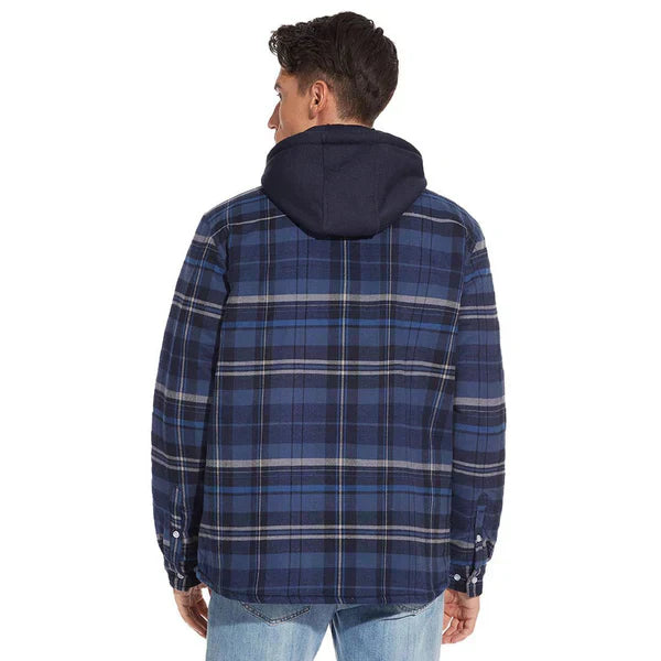 Hooded Plaid Fleece-Lined Shacket | Cotton & Polyester | Warm and Durable