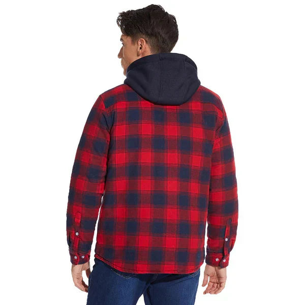 Hooded Plaid Fleece-Lined Shacket | Cotton & Polyester | Warm and Durable