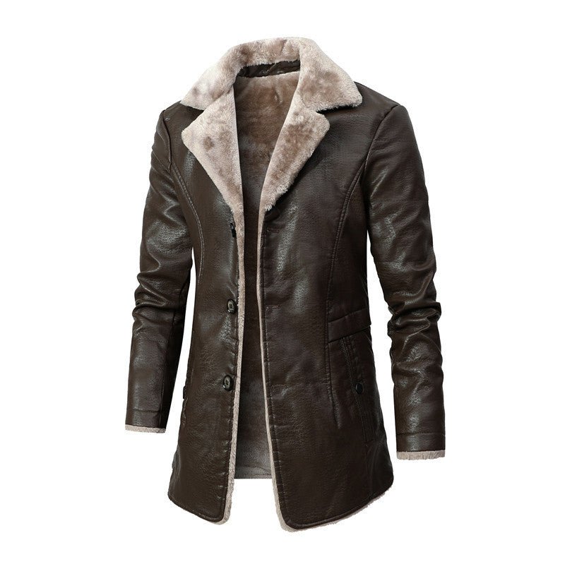 Faux Fur-Lined Leather Coat | PU Leather | Tailored & Warm