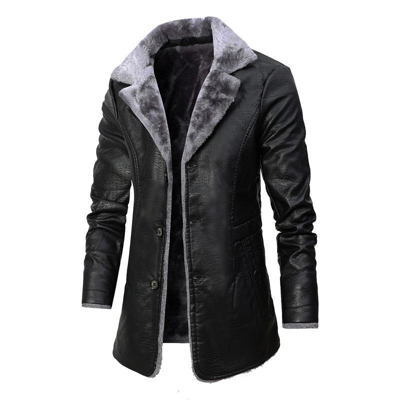 Faux Fur-Lined Leather Coat | PU Leather | Tailored & Warm