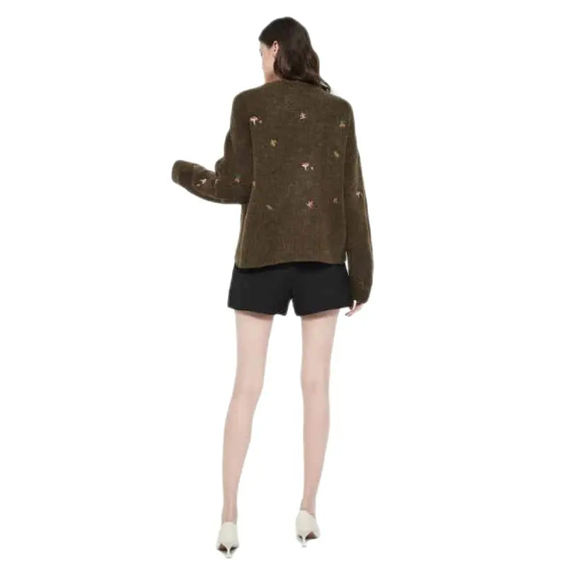 Embroidered Floral Knit Cardigan | Button-Down | Cozy Elegance