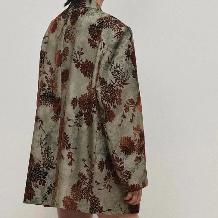 Oversized Floral Blazer | Statement Outerwear | Relaxed Fit