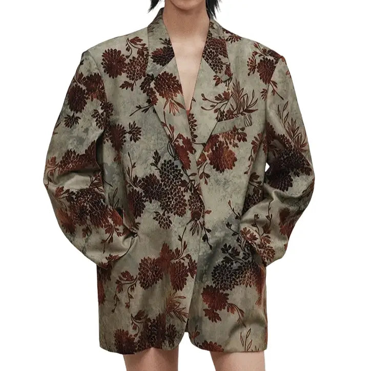 Oversized Floral Blazer | Statement Outerwear | Relaxed Fit