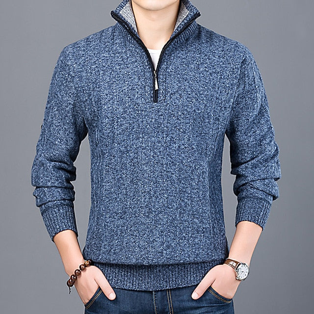 Half-Zip Pullover Sweater | Textured Knit | Cotton Blend