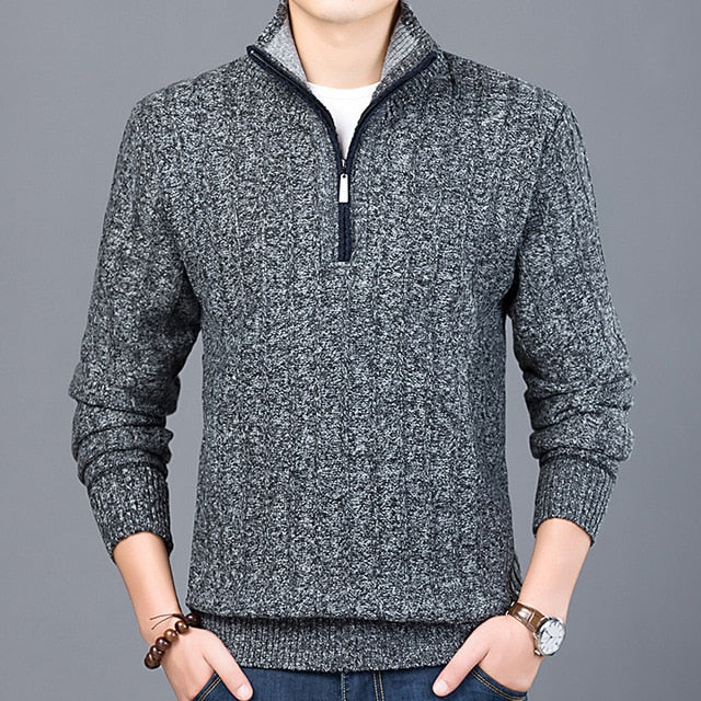 Half-Zip Pullover Sweater | Textured Knit | Cotton Blend