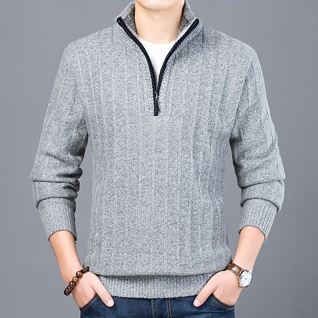 Half-Zip Pullover Sweater | Textured Knit | Cotton Blend