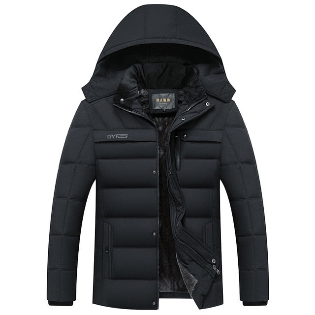 Fleece-Lined Winter Puffer Coat | Windproof | Detachable Hood