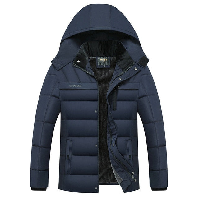 Fleece-Lined Winter Puffer Coat | Windproof | Detachable Hood