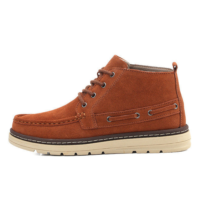 Suede Leather Ankle Boots | Lace-Up Design, Durable Sole | Casual and Semi-Formal Wear
