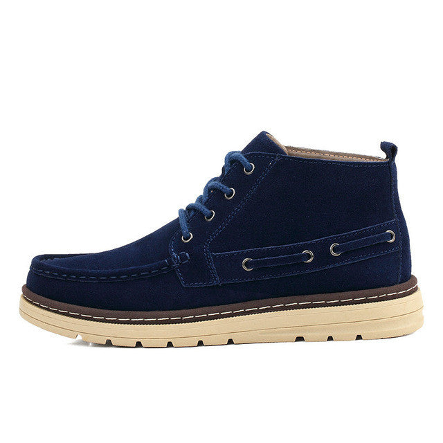 Suede Leather Ankle Boots | Lace-Up Design, Durable Sole | Casual and Semi-Formal Wear