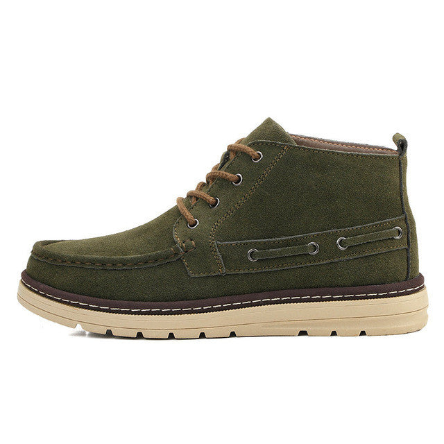 Suede Leather Ankle Boots | Lace-Up Design, Durable Sole | Casual and Semi-Formal Wear