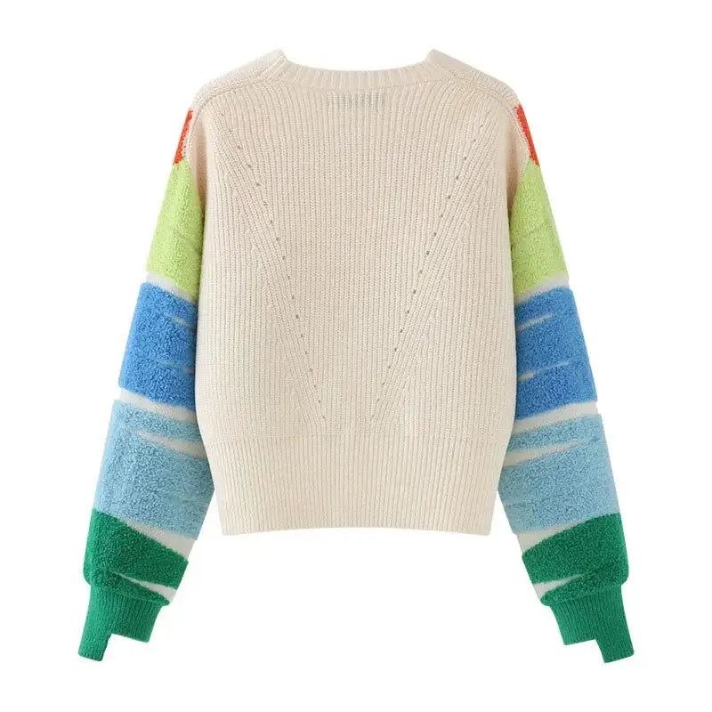 Multicolor Striped Sleeve Cardigan | Relaxed Fit | Playful Style