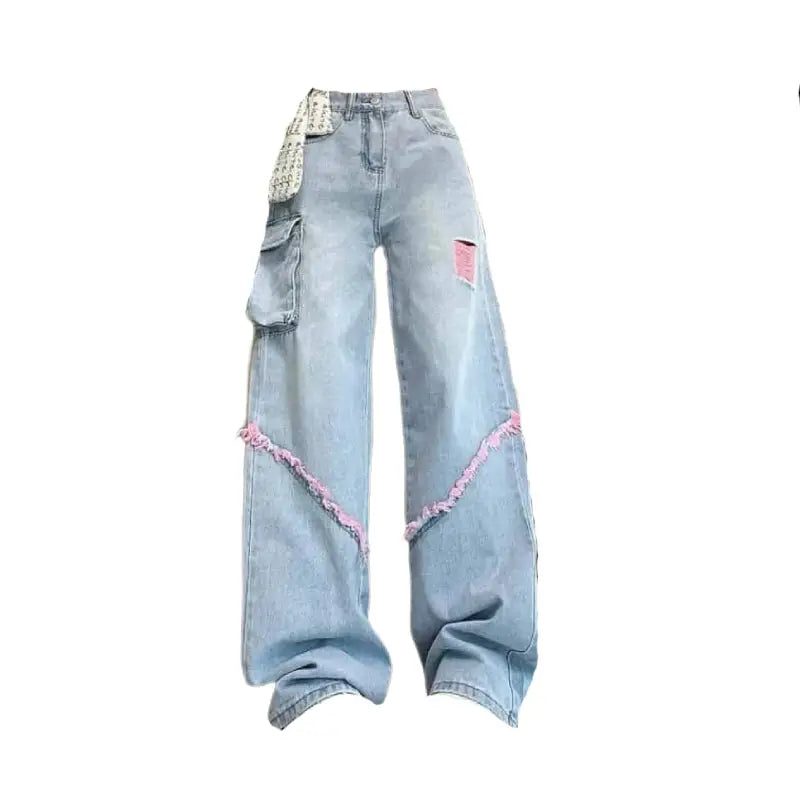 Wide-Leg Denim Jeans | Contrast Stitching | Modern Streetwear
