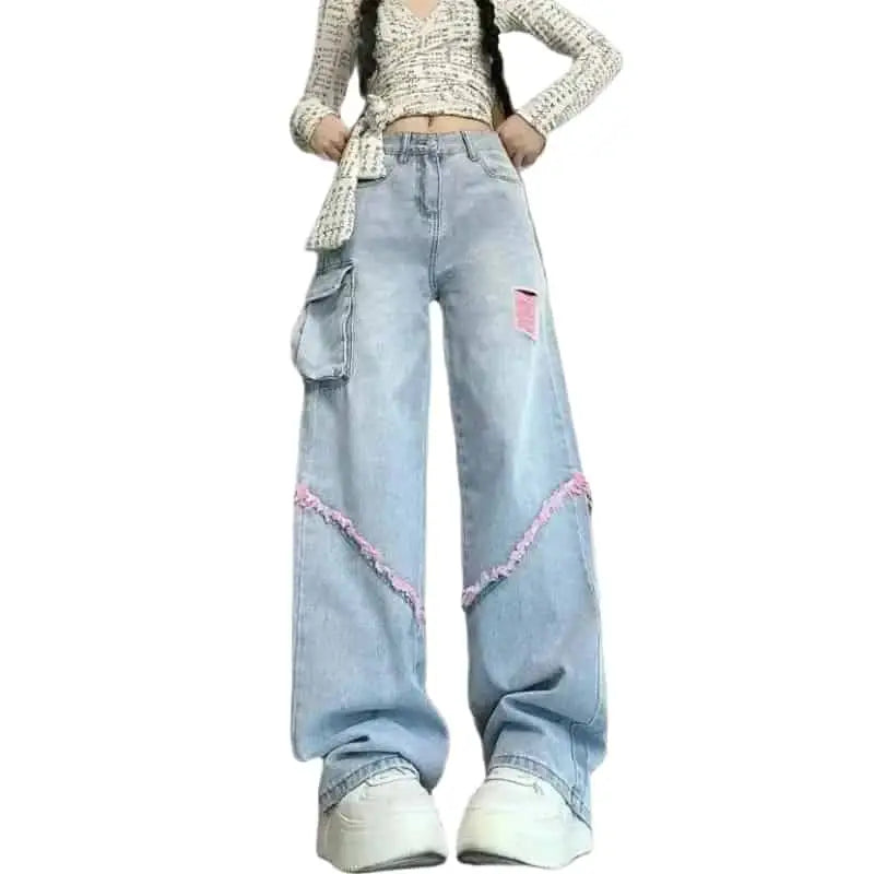 Wide-Leg Denim Jeans | Contrast Stitching | Modern Streetwear