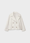 Cropped Double-Breasted Jacket | Wool-Blend | Classic Elegance