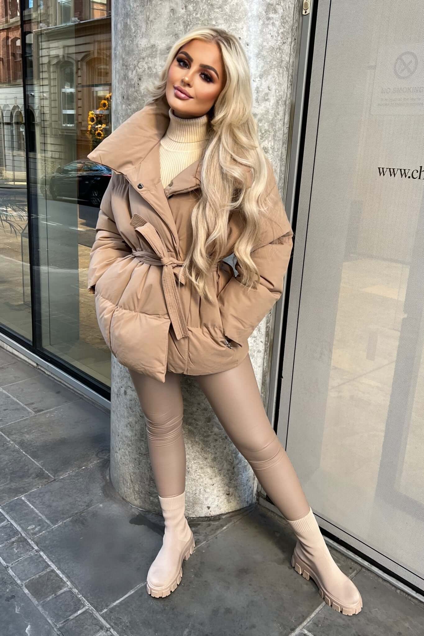 Belted Puffer Jacket | Flattering Fit | Oversized Collar