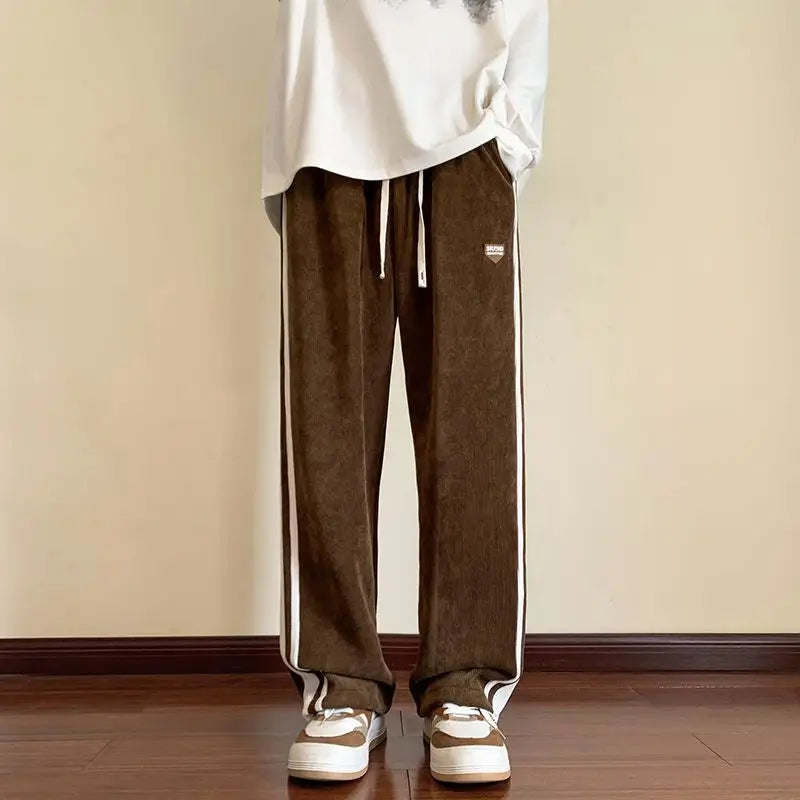 Wide-Leg Pants with Stripes | Cotton Blend | Streetwear Comfort