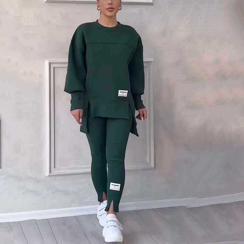 Two-Piece Lounge Set | Solid Color & Comfortable | Casual & Relaxed Wear