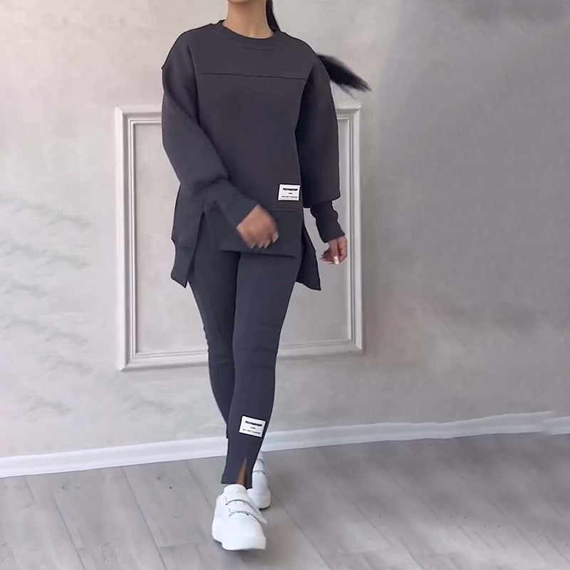 Two-Piece Lounge Set | Solid Color & Comfortable | Casual & Relaxed Wear