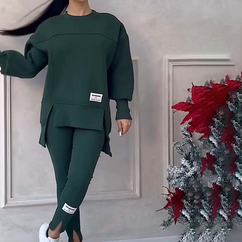 Two-Piece Lounge Set | Solid Color & Comfortable | Casual & Relaxed Wear