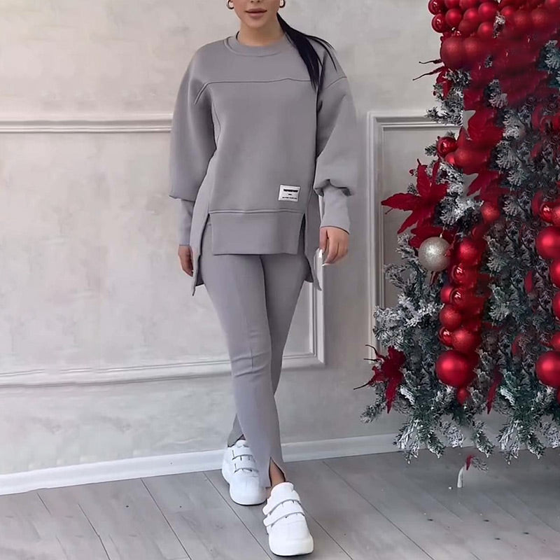 Two-Piece Lounge Set | Solid Color & Comfortable | Casual & Relaxed Wear
