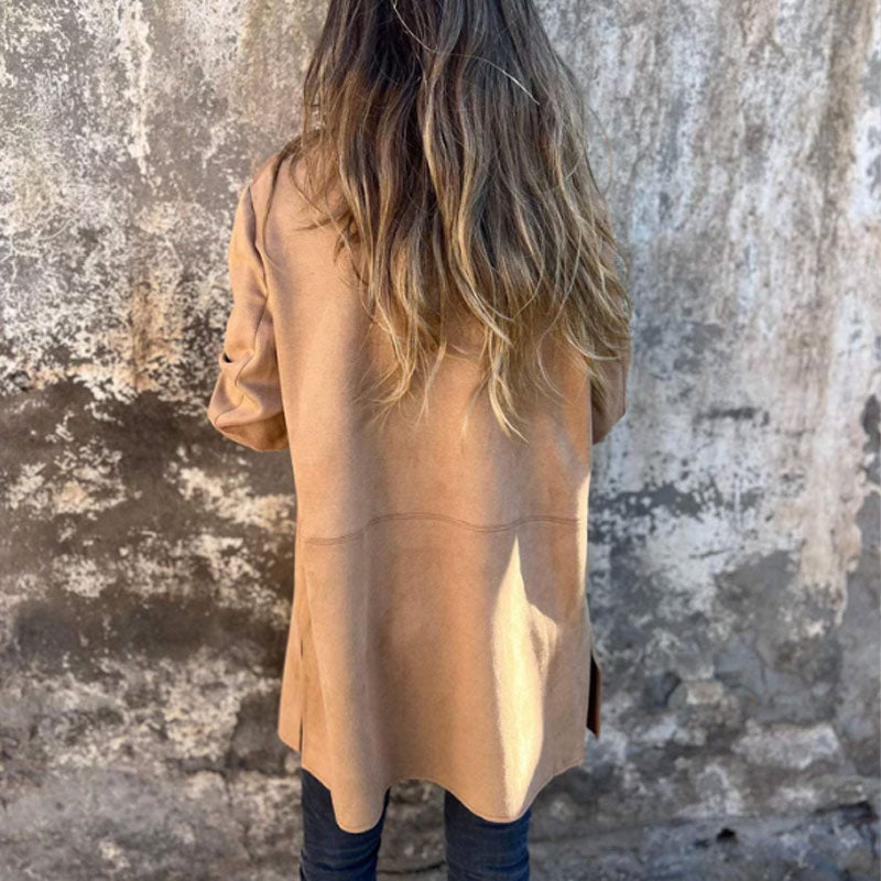 Suede-Style Blazer Jacket | Relaxed Fit | Effortless Elegance