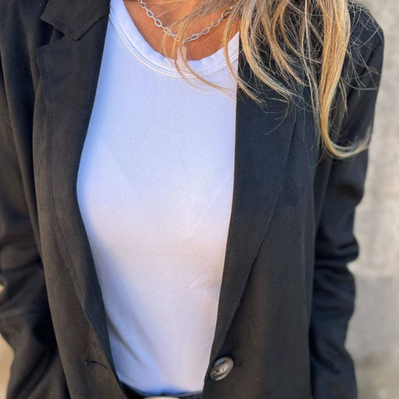 Suede-Style Blazer Jacket | Relaxed Fit | Effortless Elegance