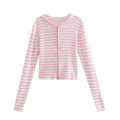 Striped Cropped Cardigan | Lightweight & Playful | Slim Fit