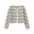Striped Knit Cardigan | Cropped Design | Timeless and Stylish
